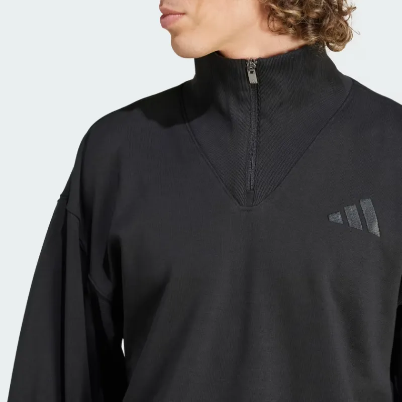 Adidas All Szn Fleece Quarter Zip Crew Sweatshirt-5