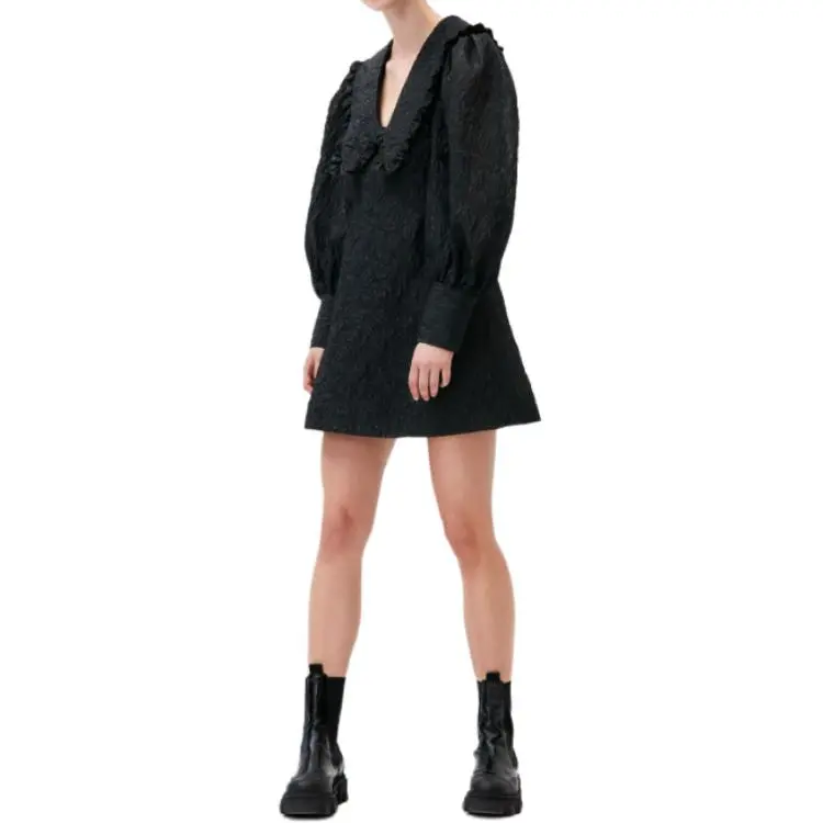 GANNI SS22 Long-Sleeved Dresses Women's Black-4