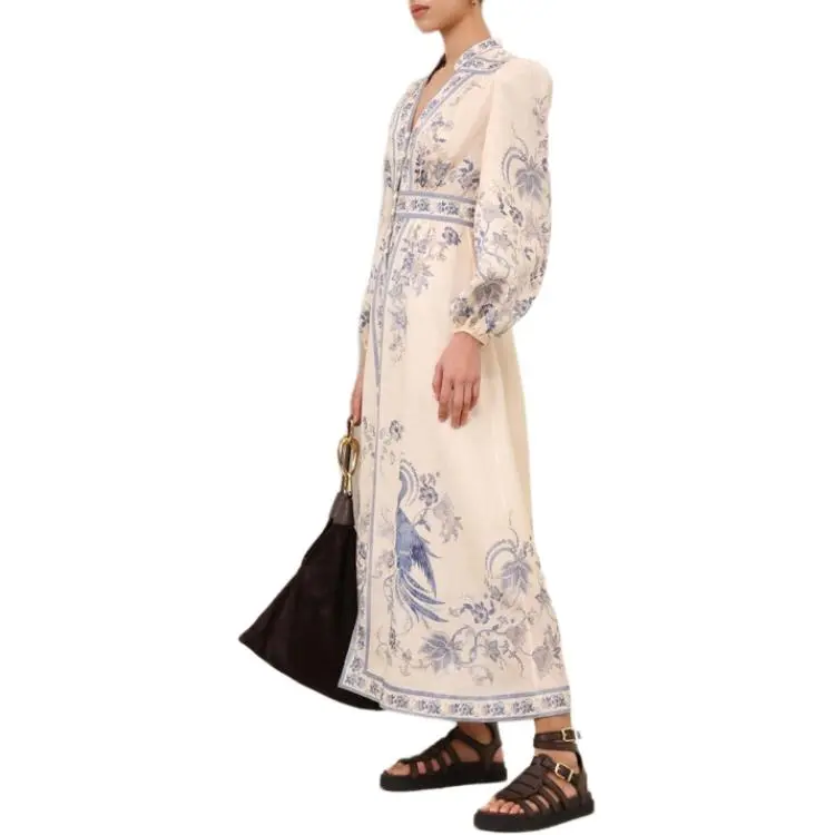 Zimmermann SS25 Summer Swimsuit Collection Long Sleeved Dress Women's Multicolor-4