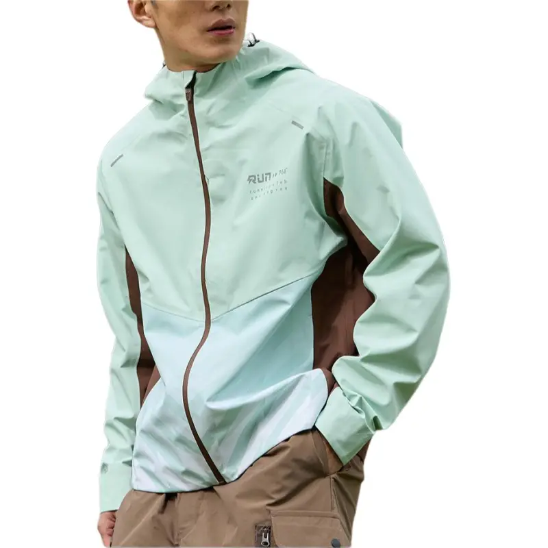 361° x XIAOLIUYA LIANMINGKUAN Windproof Windbreaker Jacket Men's Mint/Dark Brown Coffee-2