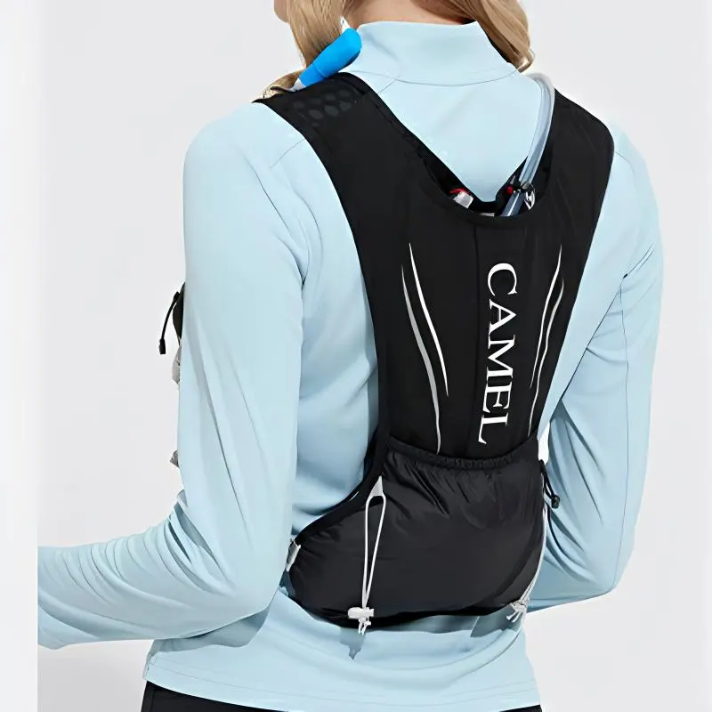 CAMEL Abrasive Fabric Backpack Medium Size Unisex Blue/Black-4