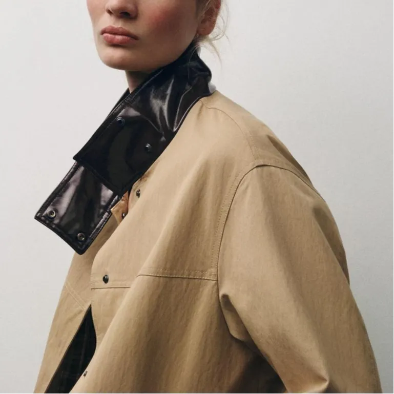 ZARA ZW Series Jackets Coats Women's Khaki-3