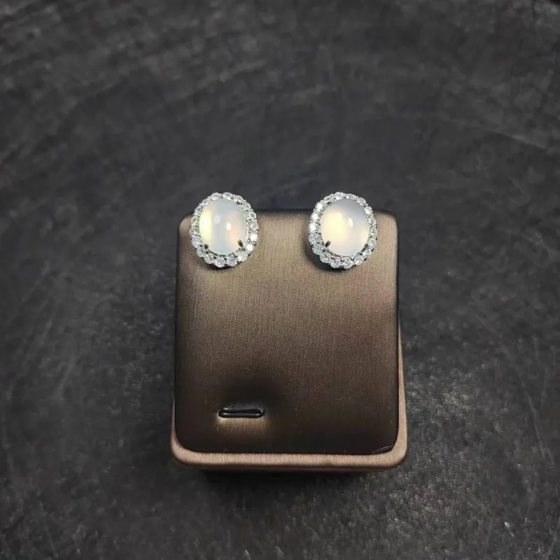 JUNWEN Chalcedony Stud Earrings Women's-2