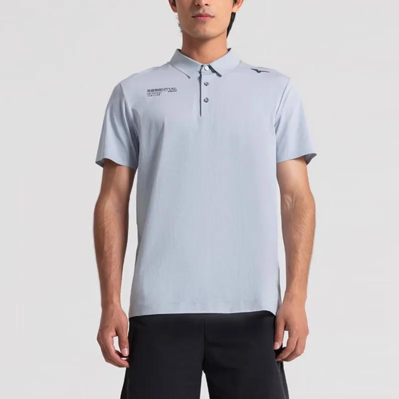 Mizuno ESSENTIAL Series Polo Shirt Men's Hong Kong Mist Gray-2