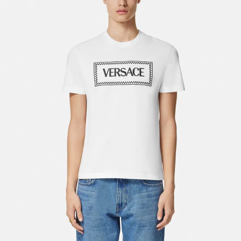 VERSACE Embroidered Logo Compact T Shirt-2
