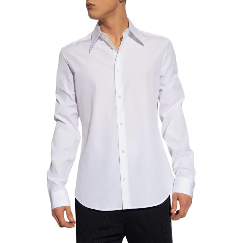 BALMAIN Logo Embroidered Buttoned Shirt-2
