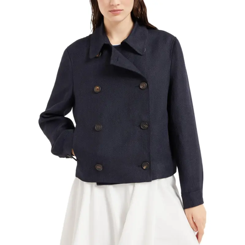 Brunello Cucinelli Monili Detailed Double Breasted Jacket-1