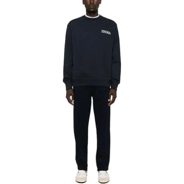 Ermenegildo Zegna Logo Prrinted Crewneck Sweatshirt-2