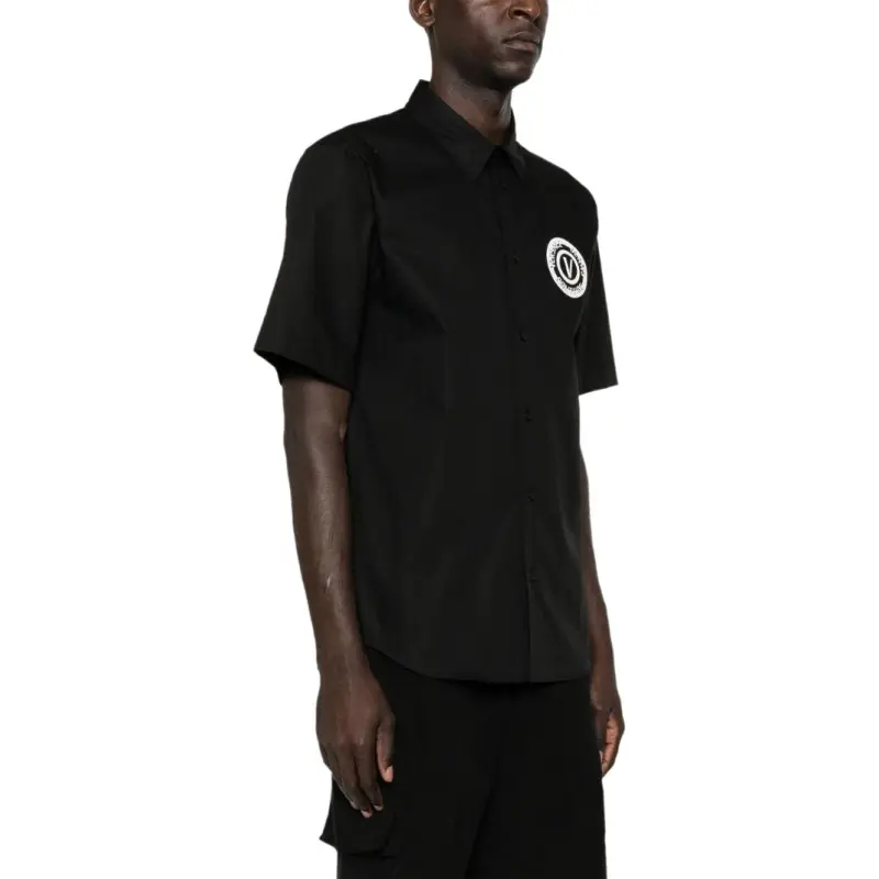 VERSACE JEANS COUTURE V Emblem Curved Hem Shirt-4