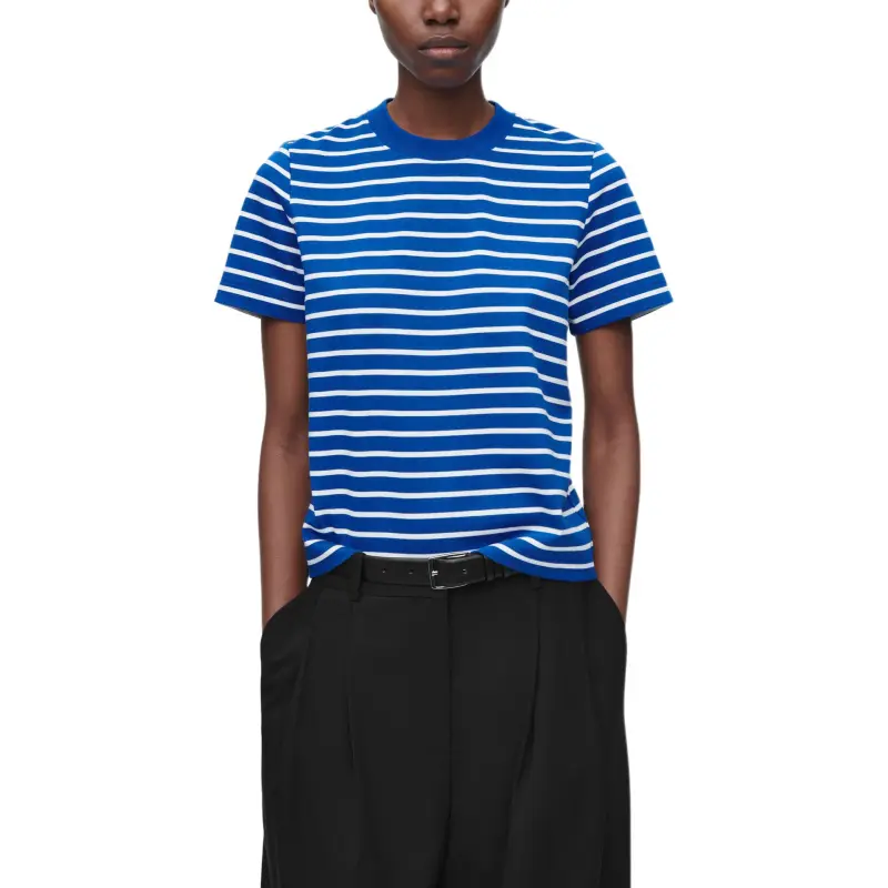 COS Regular T-Shirt Women's Blue Stripes-1