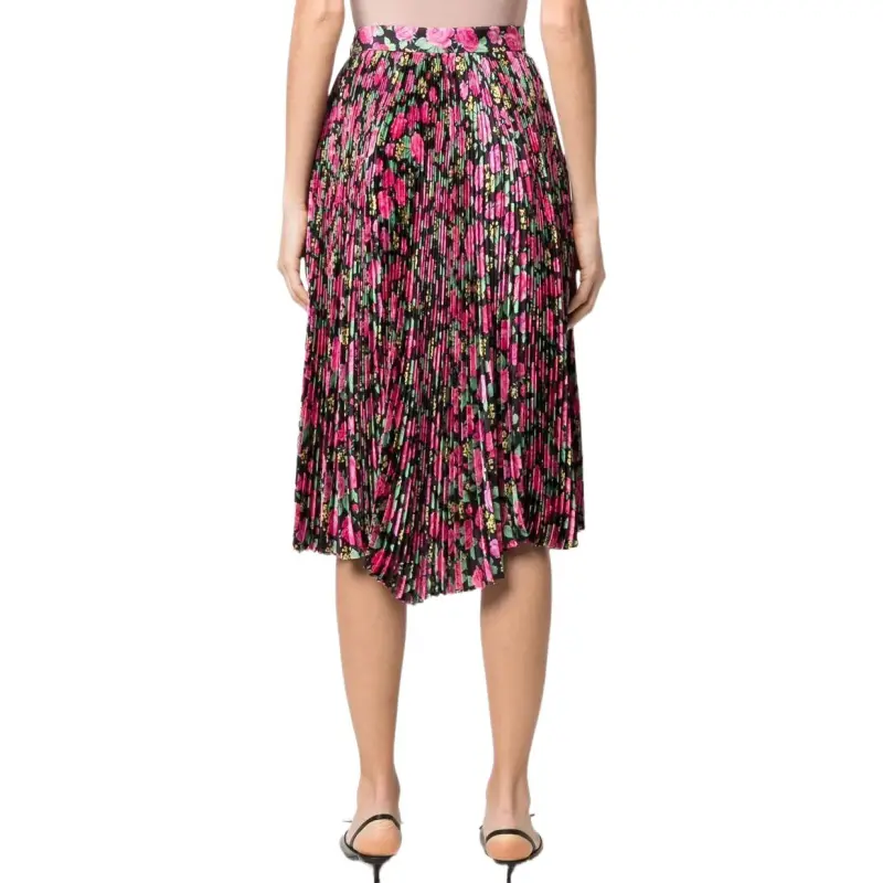 Balenciaga Floral Pleat Silk Skirt-2