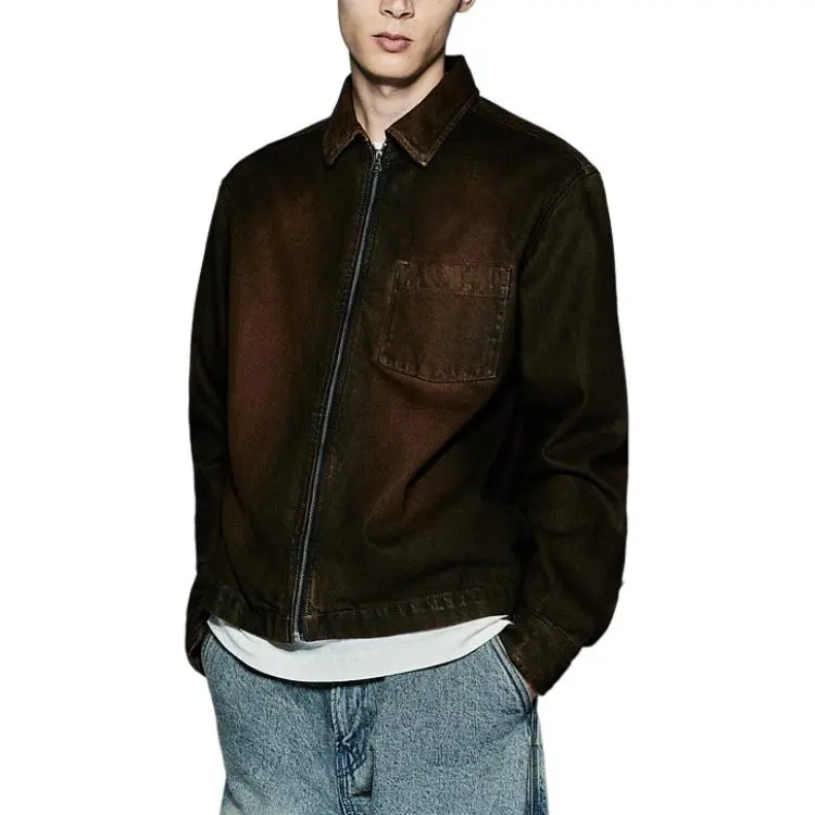 H&M Shirts Men Dark Brown-2