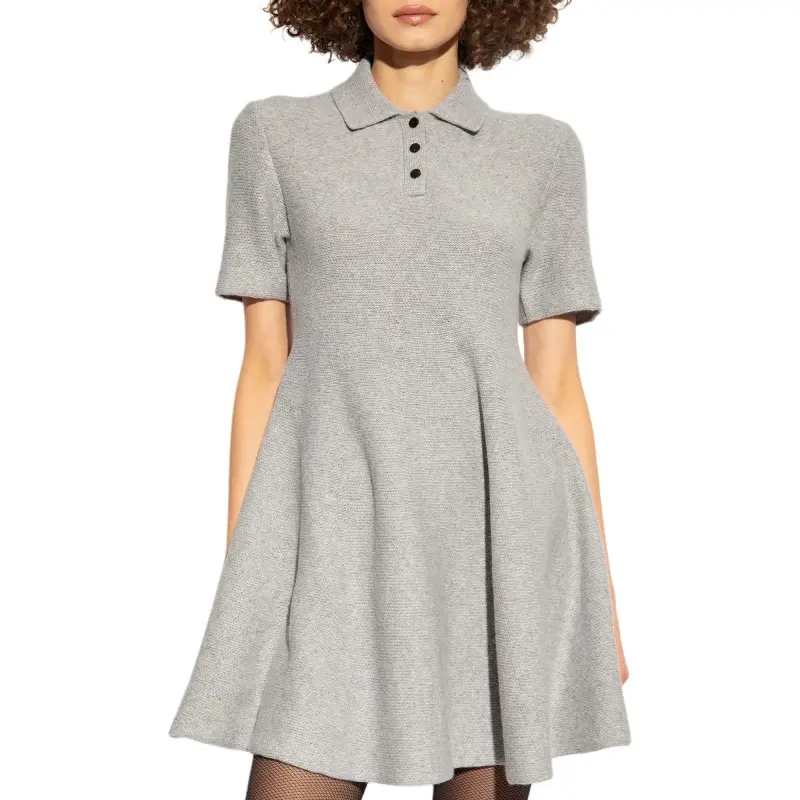 THEORY Short Sleeved Dress Women's Lime Gray-4