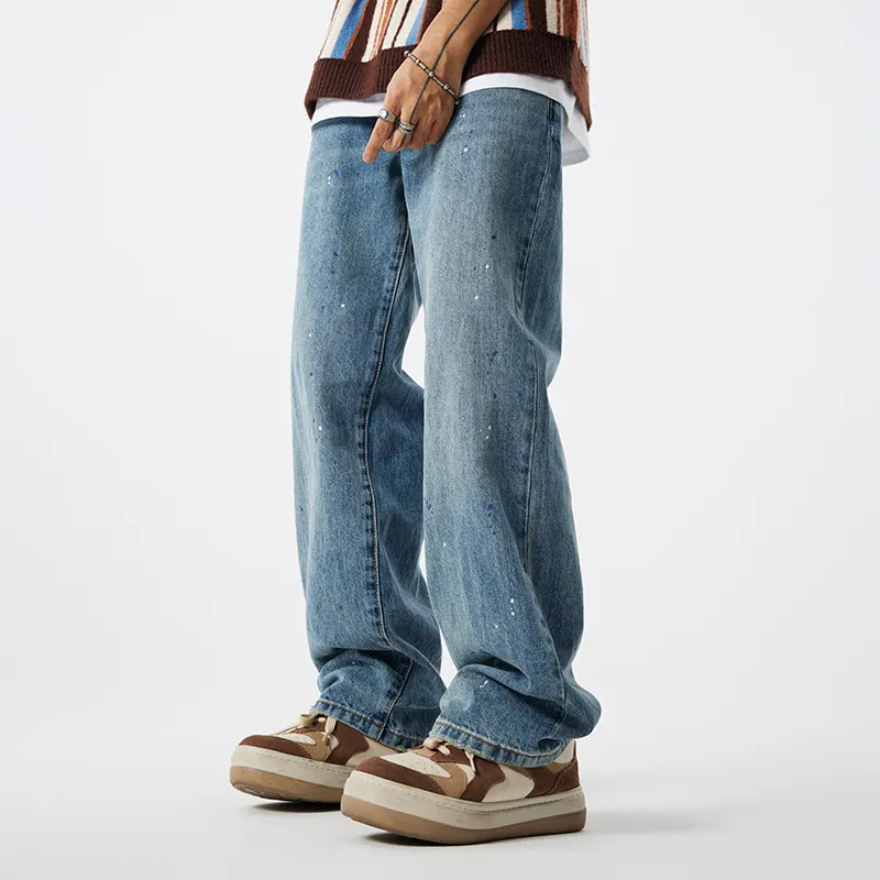 GTRG Jeans Unisex Ink Splatter Blue-4