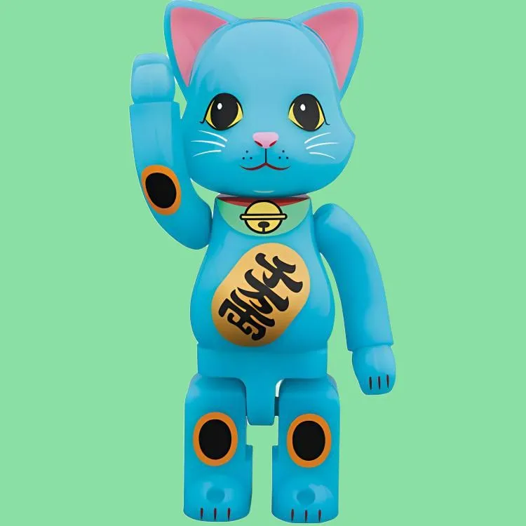 Bearbrick NY@BRICK Maneki Neko Blue Luminous-4