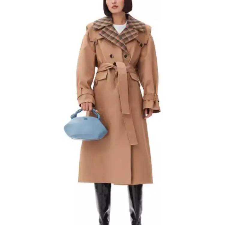 GANNI Belted Oversized Trench Coat-2