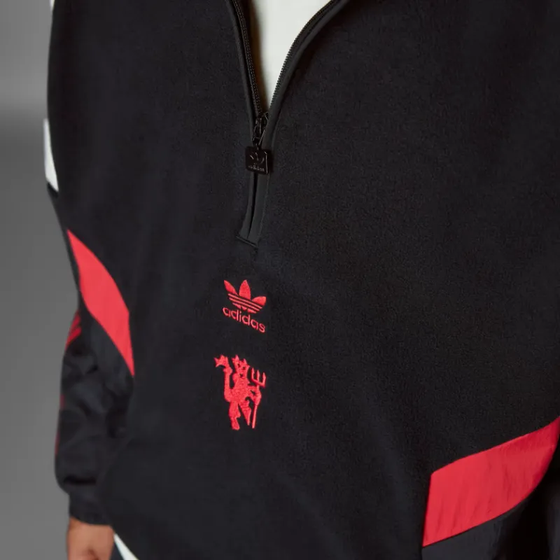 Adidas Originals Manchester Football United Polar Fleece Sweatshirt Men's Black-7