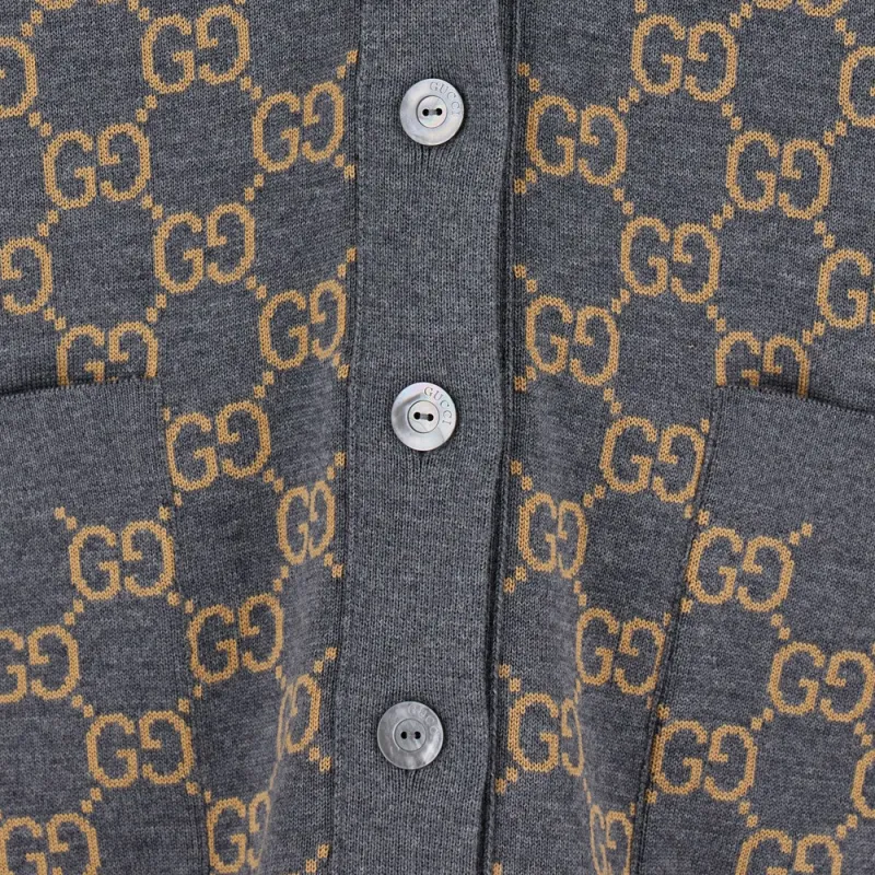 GUCCI Reversible Gg Jacquard Button-Up Cardigan-8