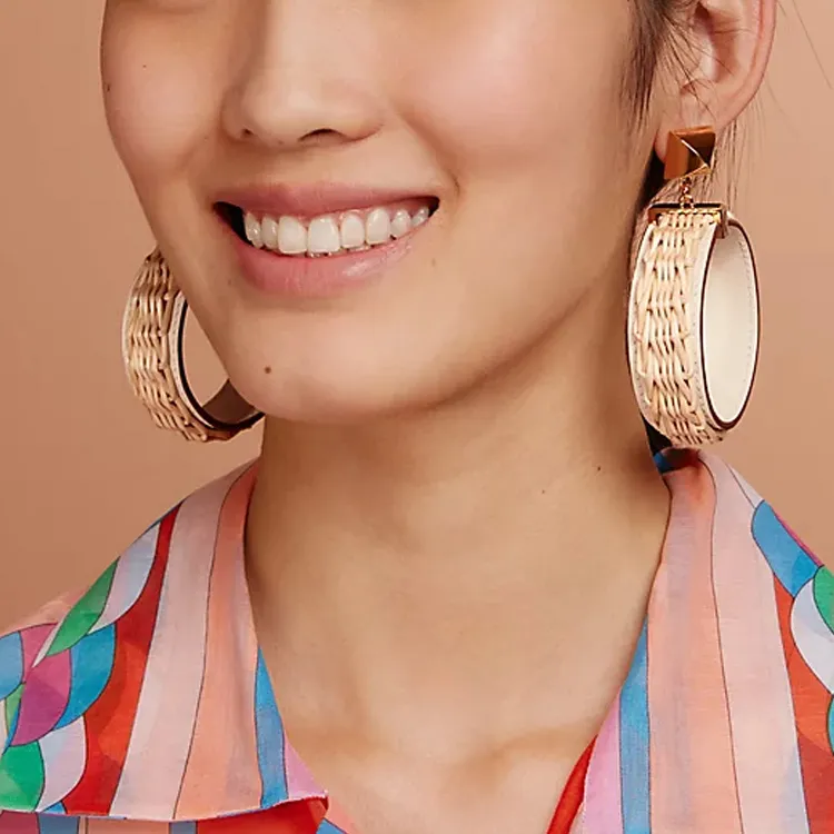 HERMES Medor Earrings Women's Cream White-1