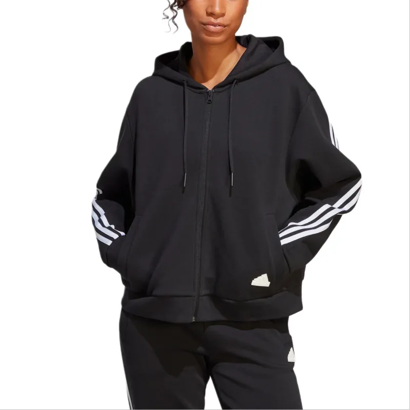adidas Women's Future Icons 3-Stripes Full-Zip Hoodie Black-2
