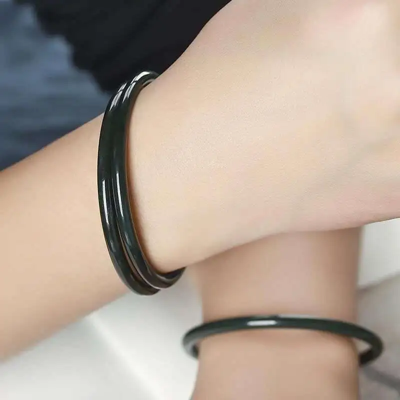 Gifts Hetian Jade Hetian Jade Bangles Women's Green Jade-2