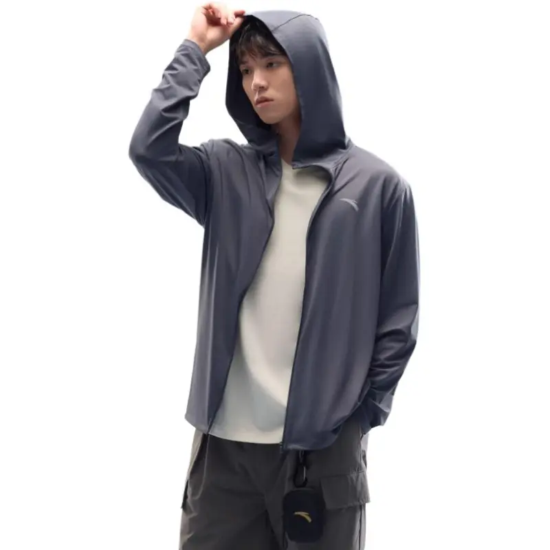 Anta Variety Training Collection Breathable Quick Dry UV Protection Sun Protection Clothing Men's Men's Clothing Gray-3