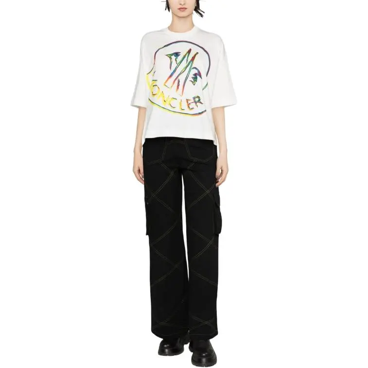 Moncler Logo print Cotton T shirt-4