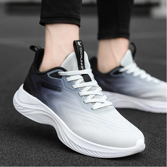 QIAODAN Anti Slip Wear Resistant Low Top Casual Running Shoes Men's Gray Black-3