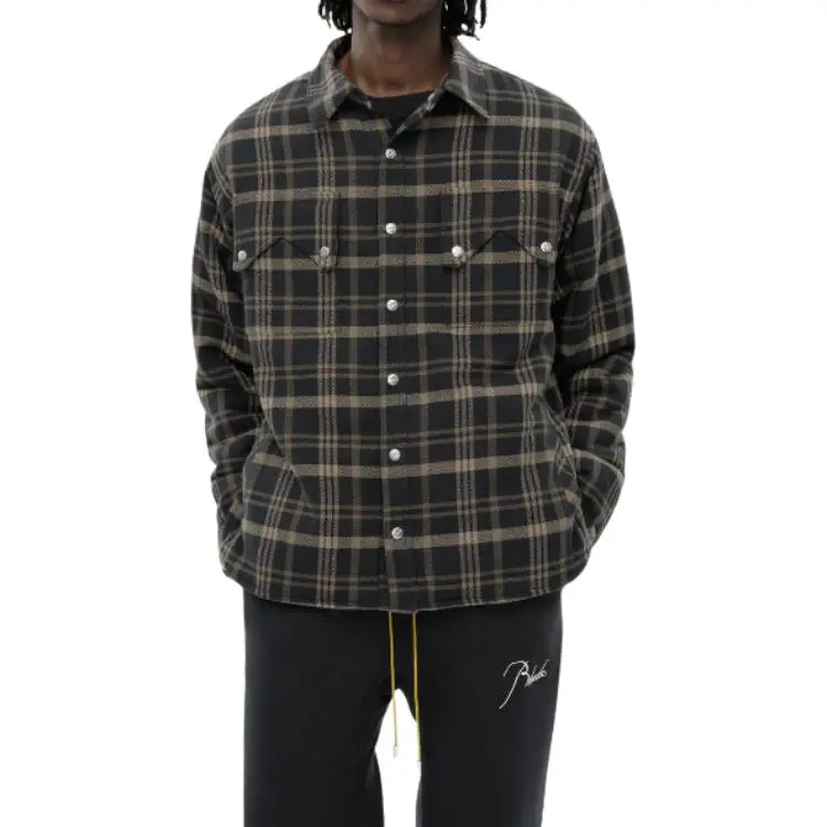 RHUDE Flannel Sherpa Overshirt-2