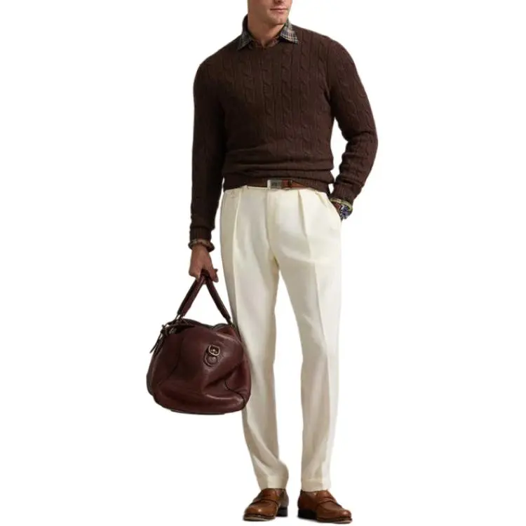 Polo Ralph Lauren SS25 Cashmere Sweater Men's Dark Coffee-1