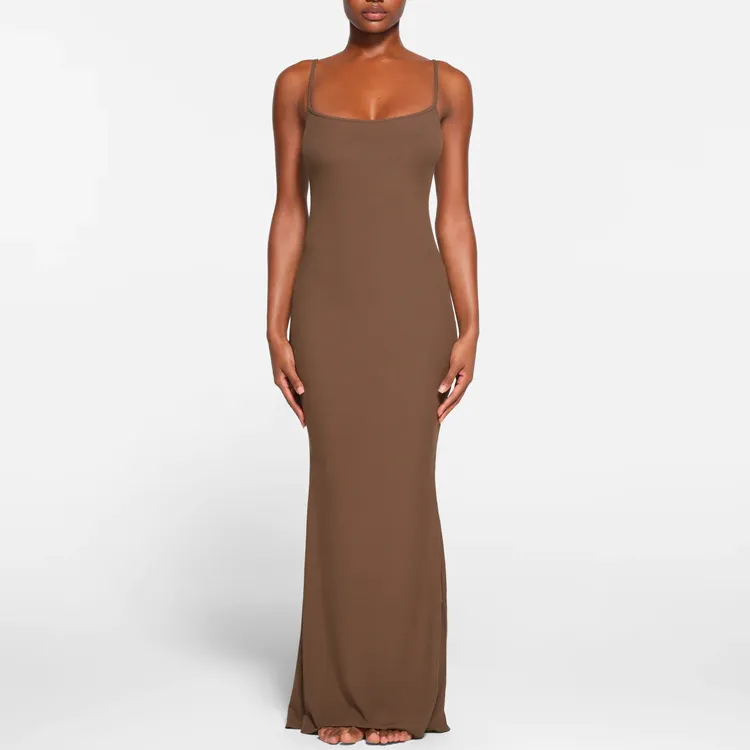 SKIMS Slip Dress Women's OXIDE/Khaki-1