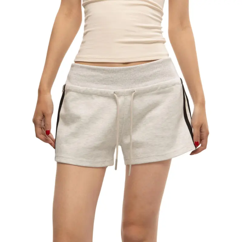 TBSM Casual Shorts Women's White Heather Gray-2