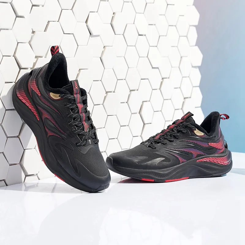 XTEP Cushioned Anti Slip And Wear Resistant Lightweight Low Top Running Shoes Men's Black-3