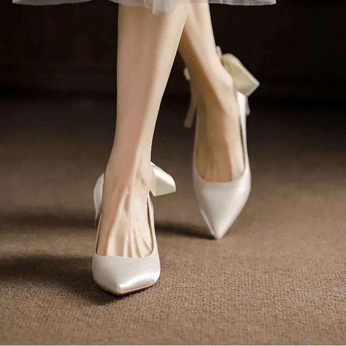 Crelinkxlat French Elegant Elegance Slim Heel High Heels Women's-2