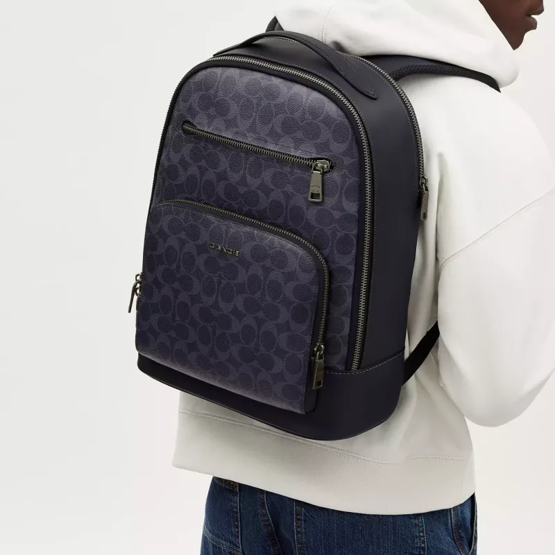 COACH ETHAN Calfskin Backpack Large Size Men's Marine Blue-4