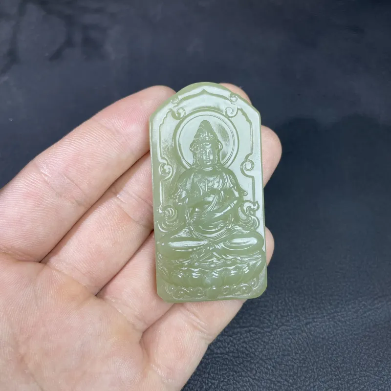 BUDOUXIAOAI Pendants White Jade/Pale Greenish White Jade Unisex-5