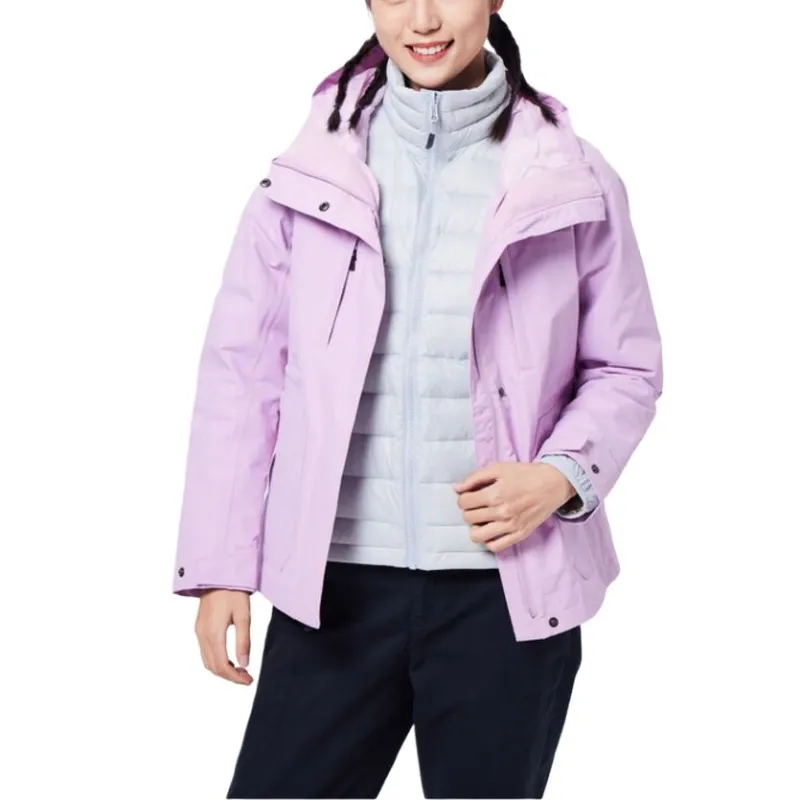 Columbia City Outdoor Collection Waterproof And Windproof To Keep Warm Windbreaker Jacket Women's Light Purple-2