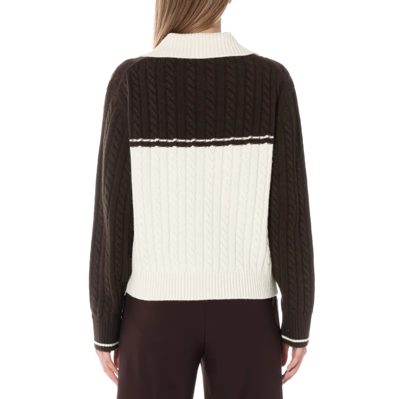 LACOSTE Sweater Women's Brown/White-3