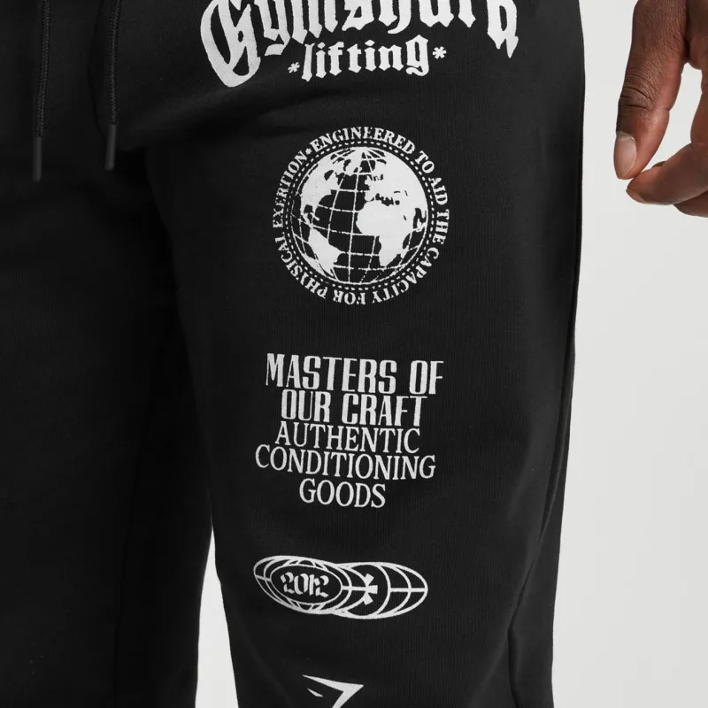 GYMSHARK GLOBAL LIFTING OVERSIZED JOGGERS Sports Pants Men's Black-4