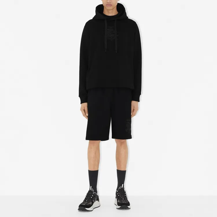 Burberry Embroidered Monogram Ekd Cotton Hoodie-1