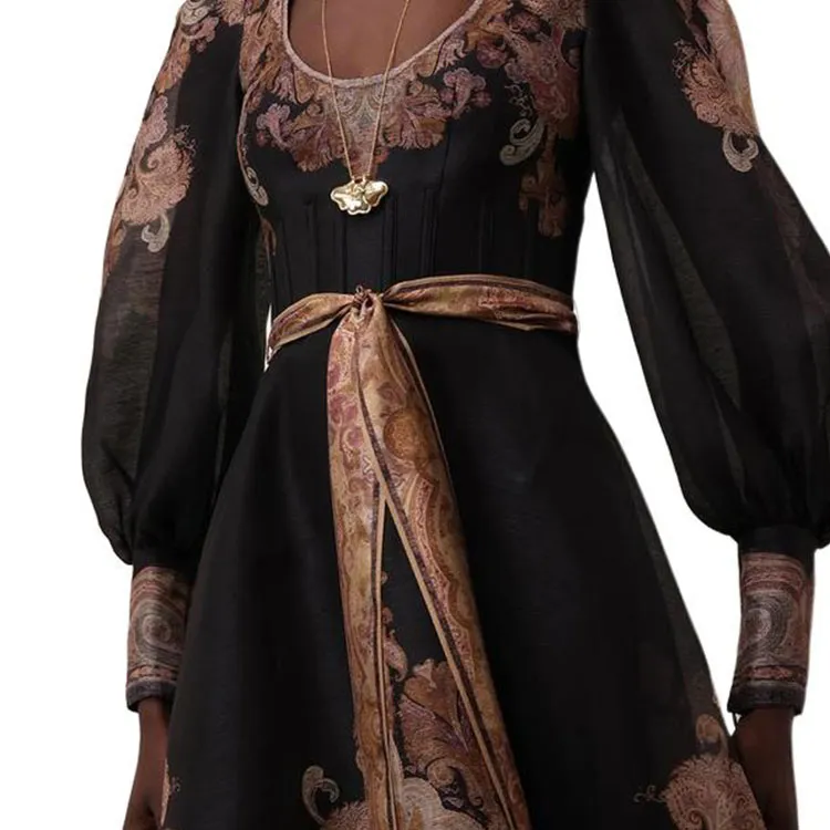 Zimmermann Illustration Structured Balloon Sleeved Maxi Dress-8