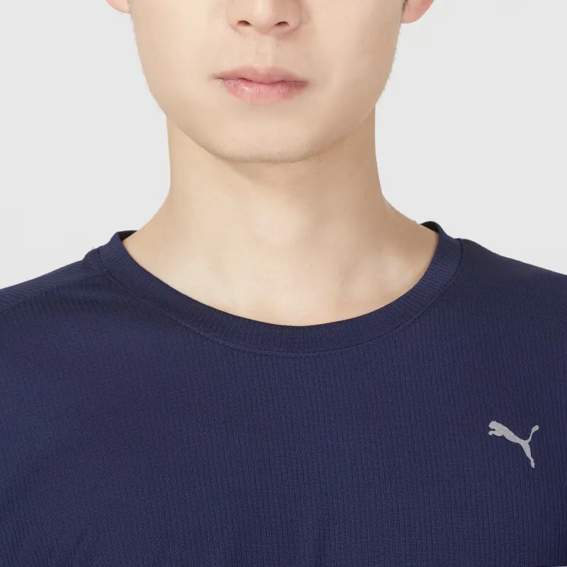 PUMA Casual Sportswear Men Navy Blue T Shirt+Black Shorts Set-1