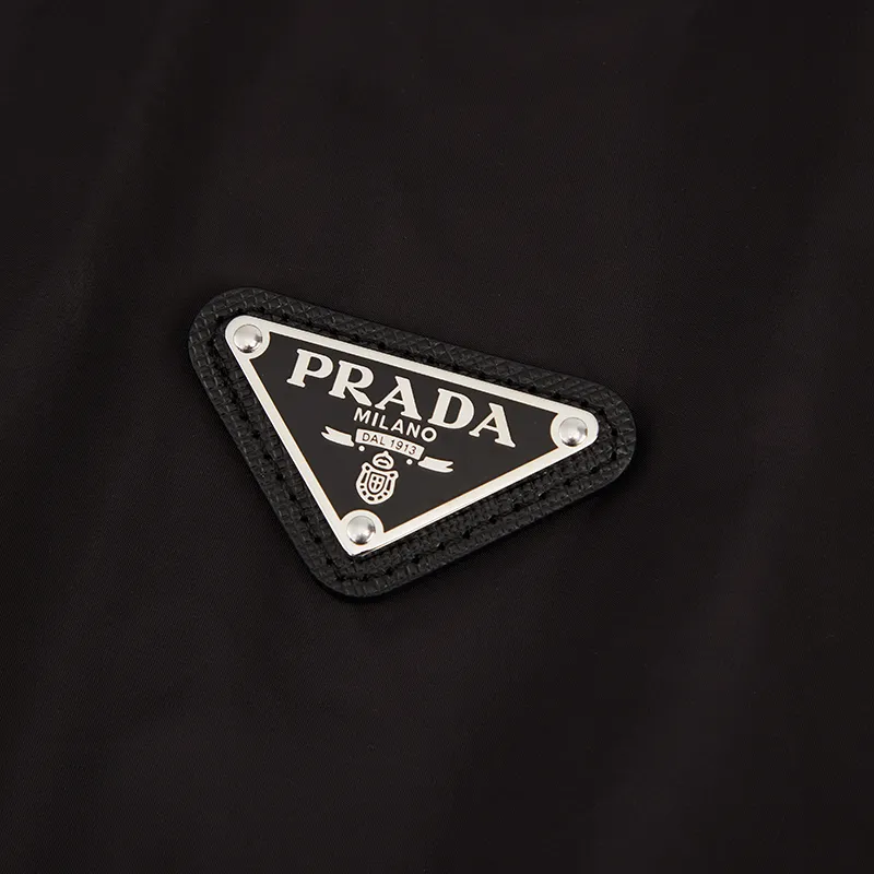 PRADA Logo Plaque Zip Up Raincoat-5