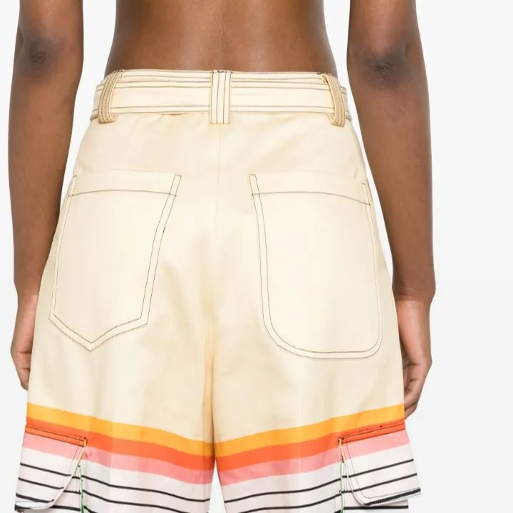 Christopher John Rogers Striped Cotton Cargo Trousers-3