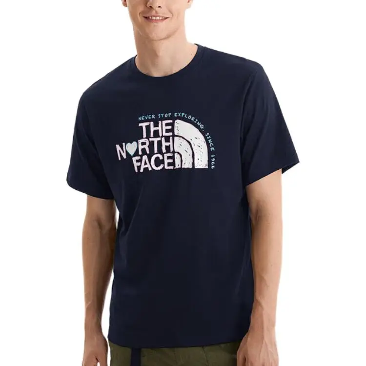 THE NORTH FACE Heart T Shirt Unisex Navy Blue-2