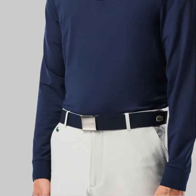 LACOSTE Polyester Polypropylene Rayon Belt Men's Marine Blue Width: 4CM-3