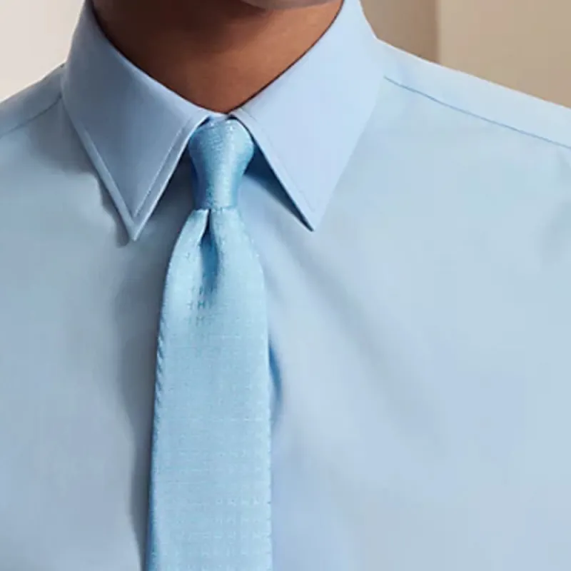 HERMES Silk Ties Men's Light Blue-2