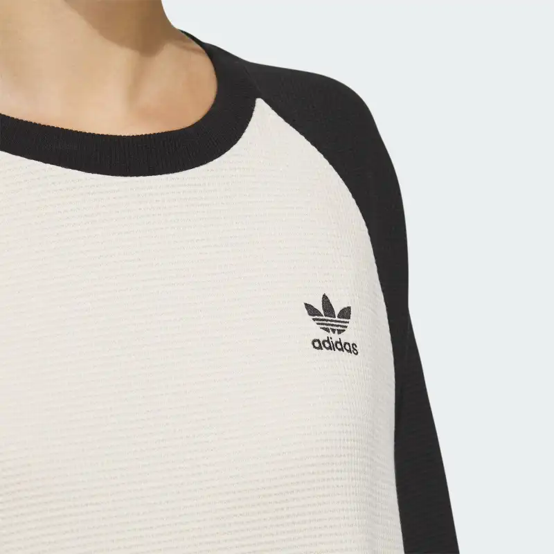 Adidas Originals Raglan Sleeve T Shirt Women's Wonder White/Black-5