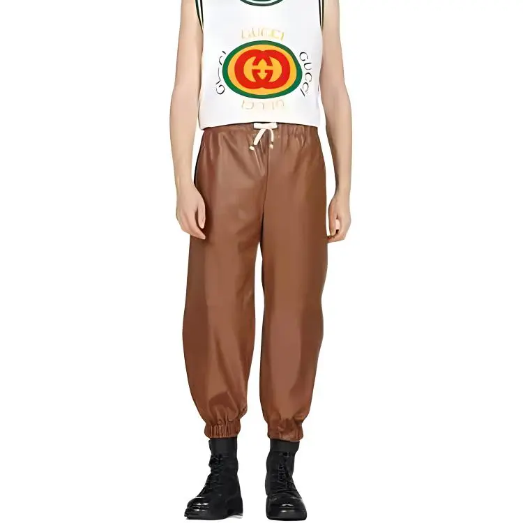 GUCCI SS23 Knitted Sports Pants Men's Brown-1