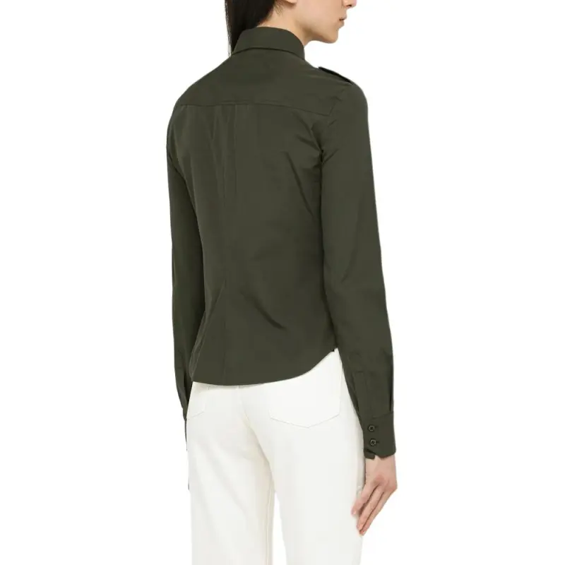 SAINT LAURENT Military Button up Cotton Shirt-3